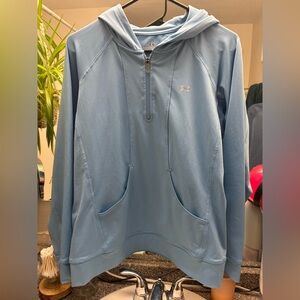 Under Armour women's large blue 1/4 zip hoodie pullover